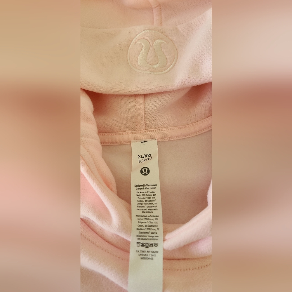 NWT Lululemon Scuba Pullover Sleeveless Hoodie - Pink, Size XL/XXL - Picture 3 of 5